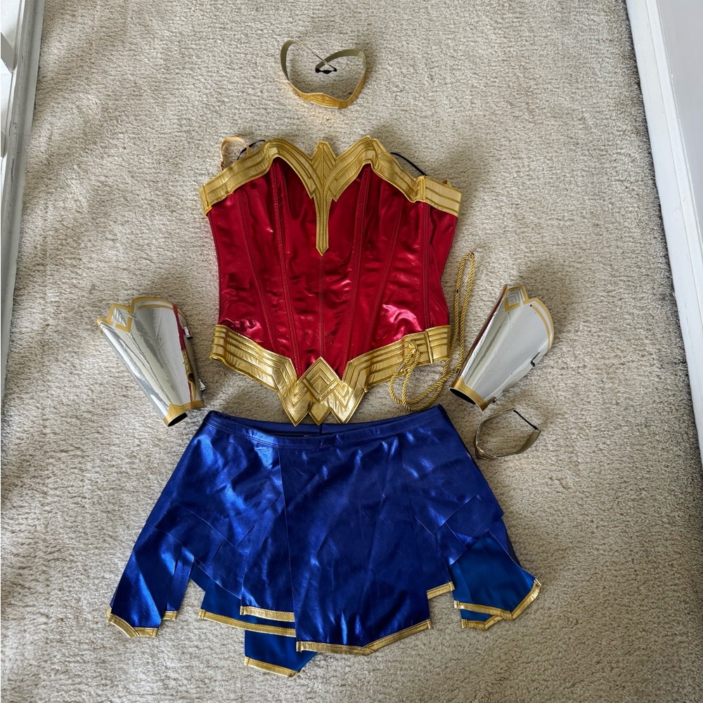 Wonder Women Superhero Costume - Red, Blue, and Gold
